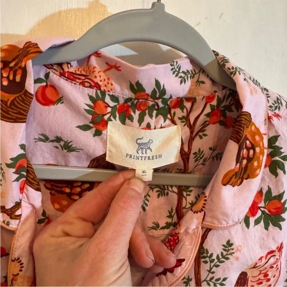 XL Printfresh Hen House Pink Cotton Pajama Set Excellent Condition - Picture 9 of 10